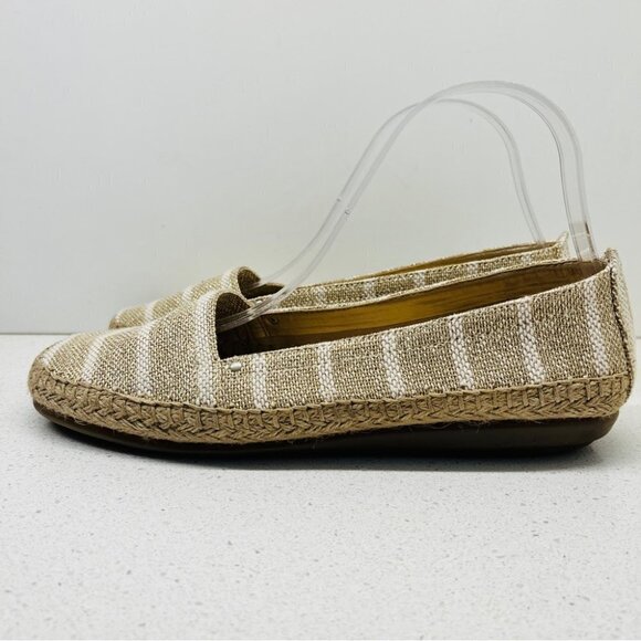 Aerosoles Stitch N Turn Solitaire Slip On  Espadrille Flats Metallic Gold Sz 9 - Picture 5 of 12